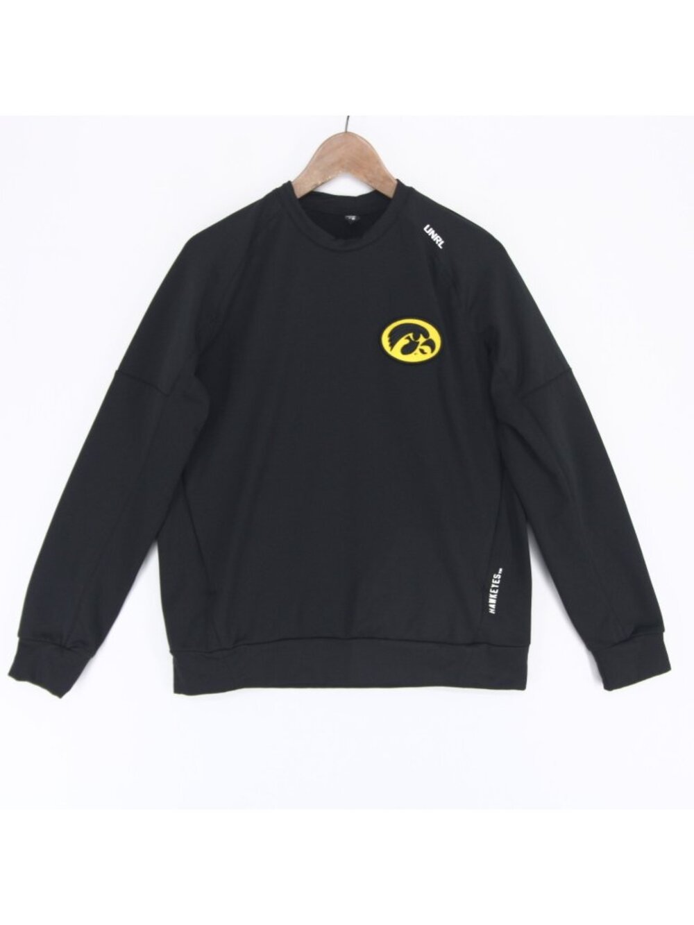 Iowa Hawkeyes UNRL Crossover Crewneck Sweatshirt Mens S Black Fleece Pullover